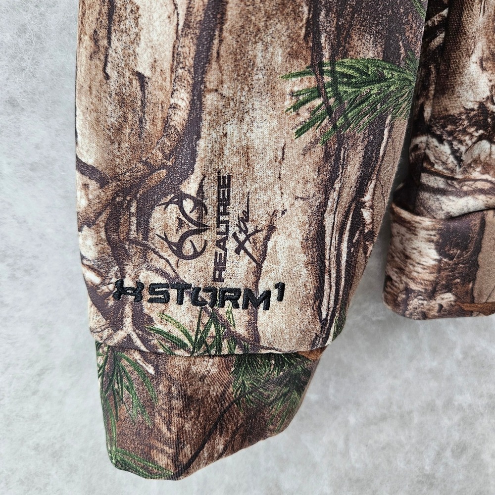 Under Armour RealTree Storm1 Kids Youth Large Camo Hoodie Fleece Lined Loose Fit - Picture 4 of 6